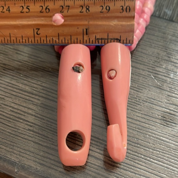 VTG Gerda Lynggaard Monies 5-Strand Dyed Pink Horn Bone Beads Runway Necklace - Picture 12 of 17